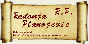 Radonja Planojević vizit kartica